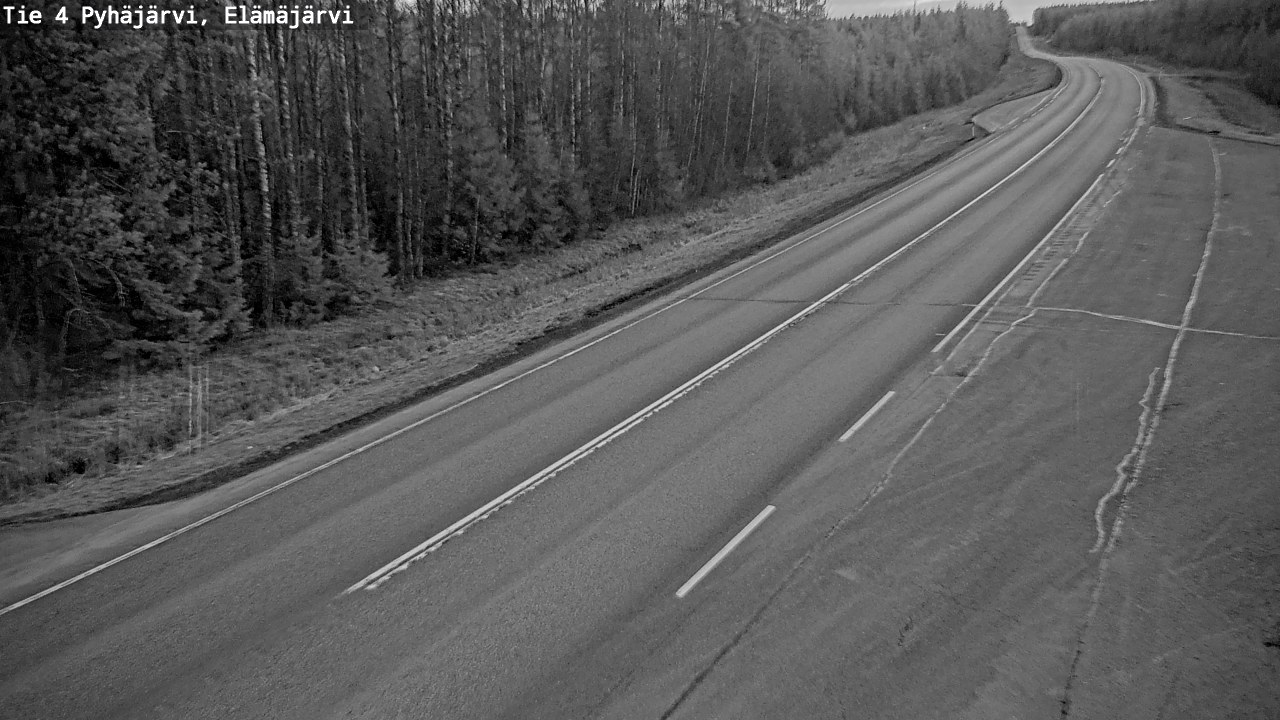 Weather Camera Image Road 4 Pyhäjärvi, Elämäjärvi, Pyhäjärvi, Pohjois-Pohjanmaa