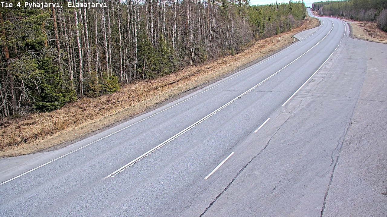 Weather Camera Image Road 4 Pyhäjärvi, Elämäjärvi, Pyhäjärvi, Pohjois-Pohjanmaa