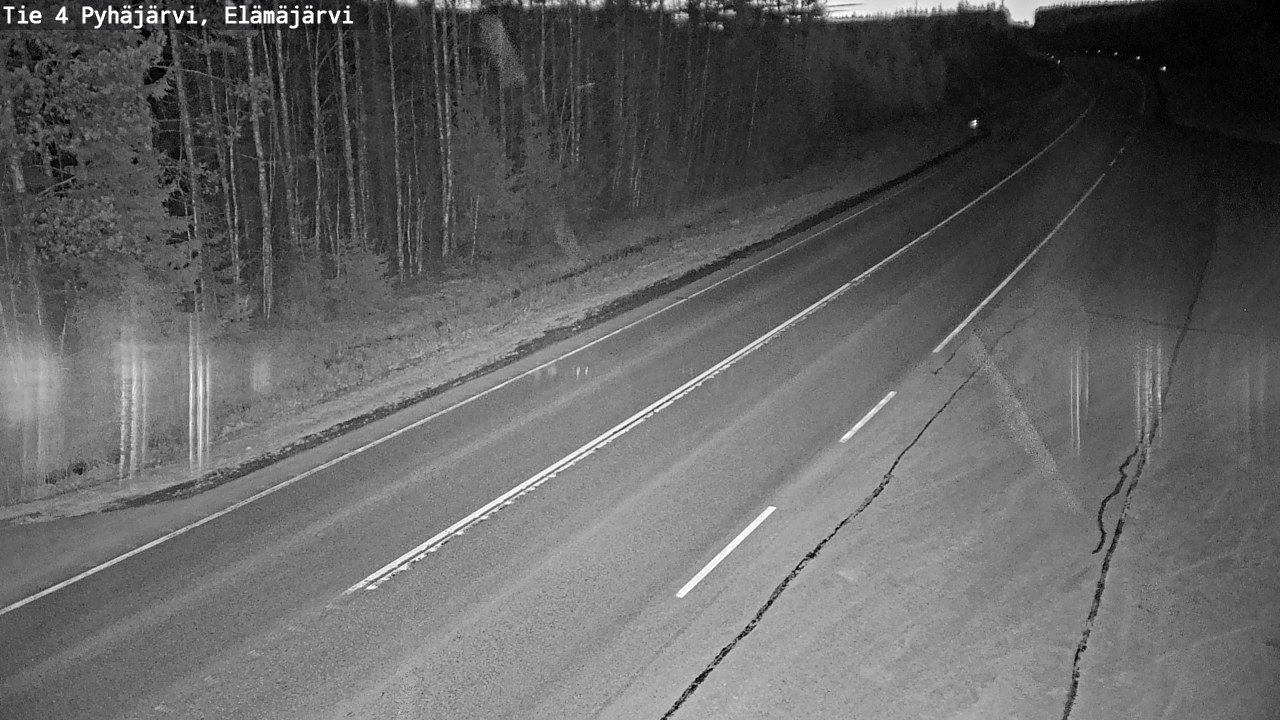 Weather Camera Image Road 4 Pyhäjärvi, Elämäjärvi, Pyhäjärvi, Pohjois-Pohjanmaa