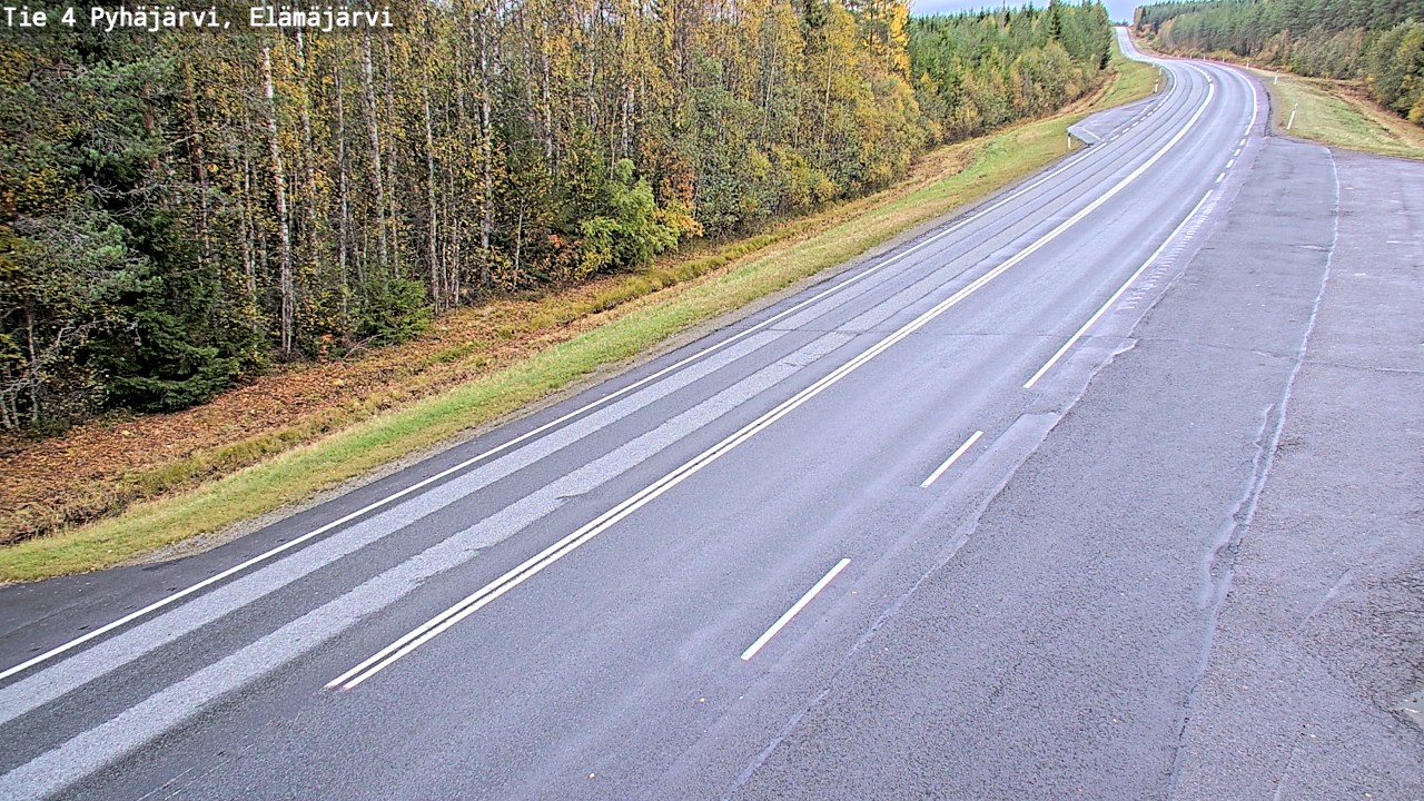 Weather Camera Image Road 4 Pyhäjärvi, Elämäjärvi, Pyhäjärvi, Pohjois-Pohjanmaa
