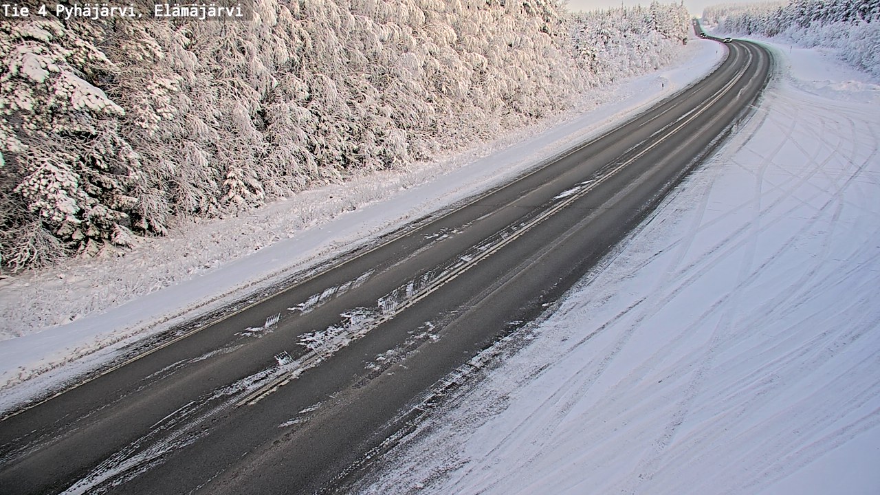 Weather Camera Image Road 4 Pyhäjärvi, Elämäjärvi, Pyhäjärvi, Pohjois-Pohjanmaa