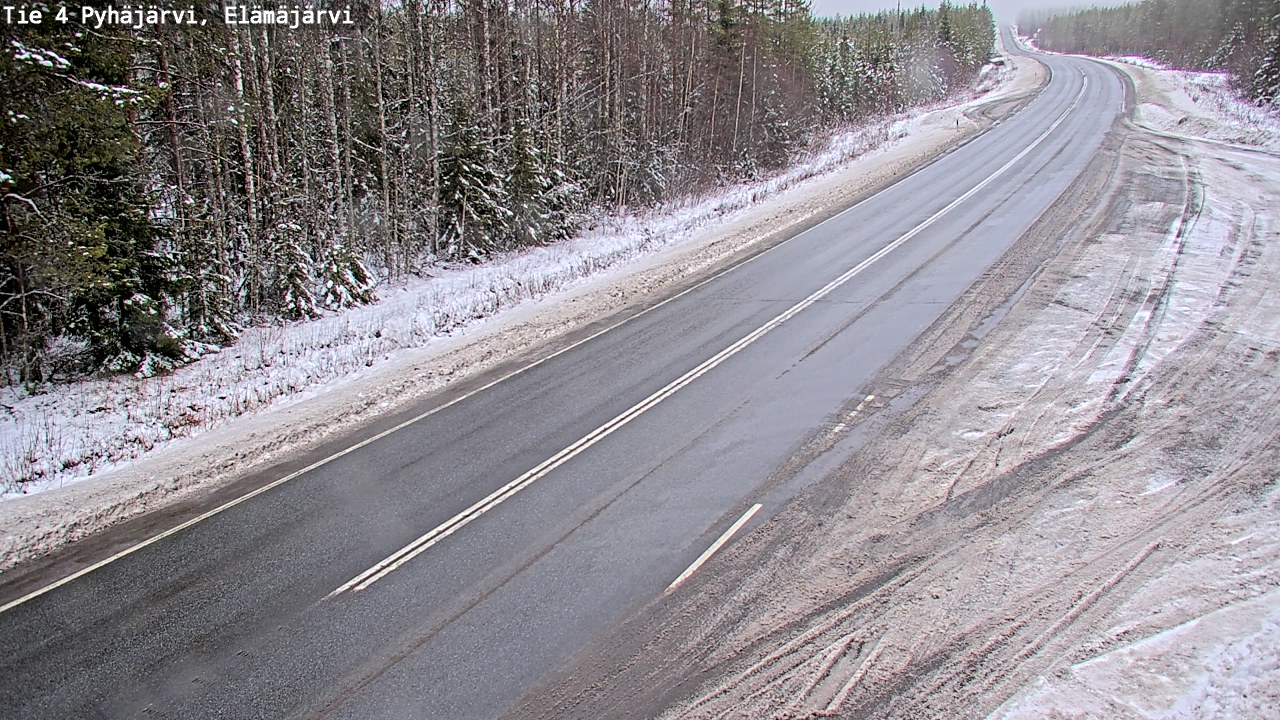 Weather Camera Image Road 4 Pyhäjärvi, Elämäjärvi, Pyhäjärvi, Pohjois-Pohjanmaa