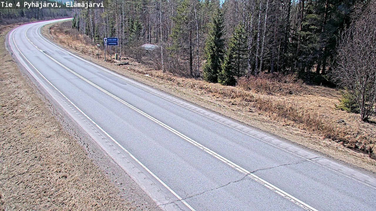 Weather Camera Image Road 4 Pyhäjärvi, Elämäjärvi, Pyhäjärvi, Pohjois-Pohjanmaa