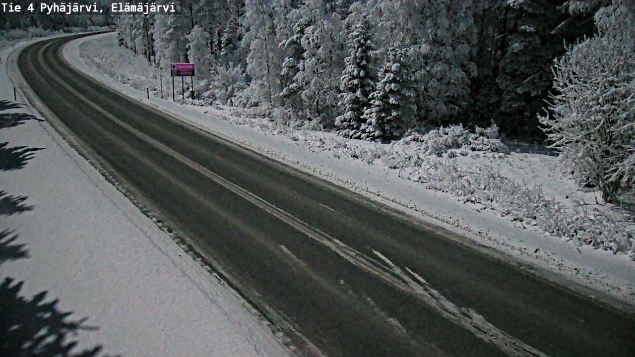 Weather Camera Image Road 4 Pyhäjärvi, Elämäjärvi, Pyhäjärvi, Pohjois-Pohjanmaa