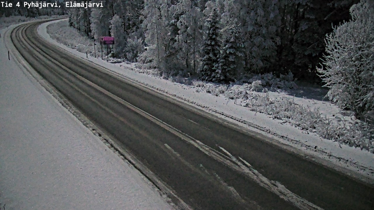 Weather Camera Image Road 4 Pyhäjärvi, Elämäjärvi, Pyhäjärvi, Pohjois-Pohjanmaa