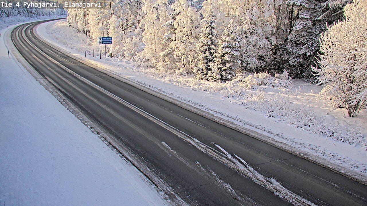 Weather Camera Image Road 4 Pyhäjärvi, Elämäjärvi, Pyhäjärvi, Pohjois-Pohjanmaa