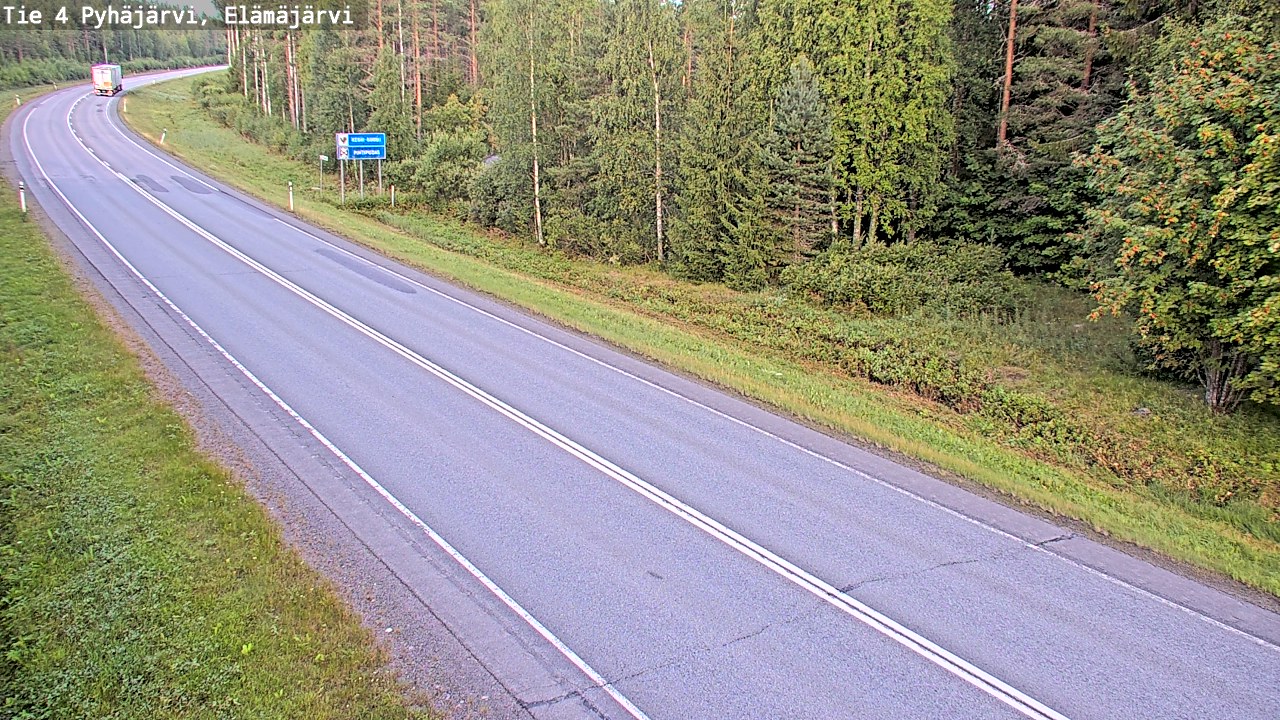 Weather Camera Image Road 4 Pyhäjärvi, Elämäjärvi, Pyhäjärvi, Pohjois-Pohjanmaa