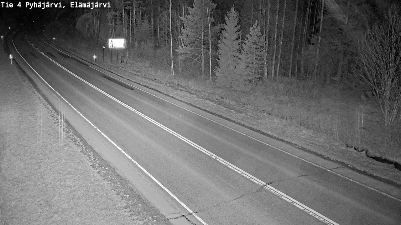 Weather Camera Image Road 4 Pyhäjärvi, Elämäjärvi, Pyhäjärvi, Pohjois-Pohjanmaa