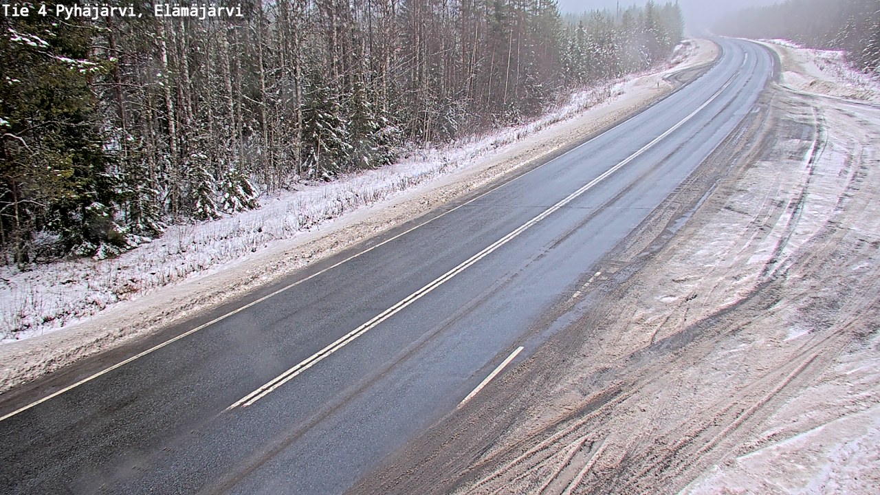 Weather Camera Image Road 4 Pyhäjärvi, Elämäjärvi, Pyhäjärvi, Pohjois-Pohjanmaa