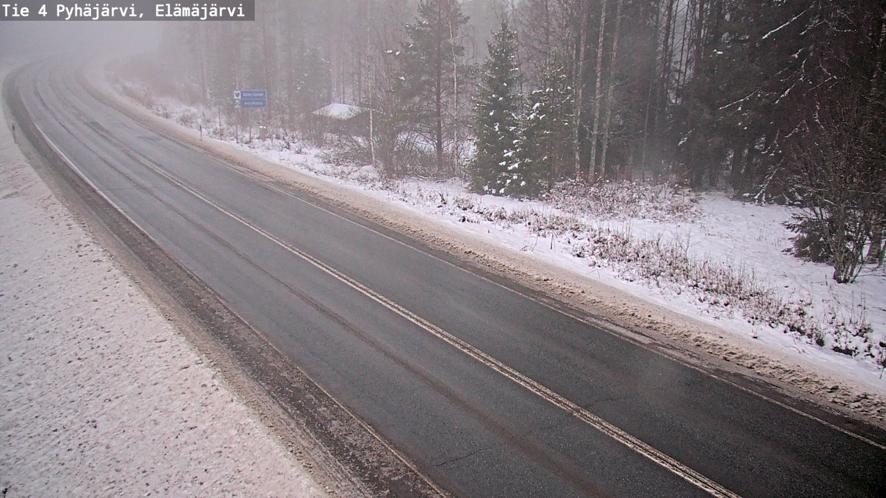 Weather Camera Image Road 4 Pyhäjärvi, Elämäjärvi, Pyhäjärvi, Pohjois-Pohjanmaa