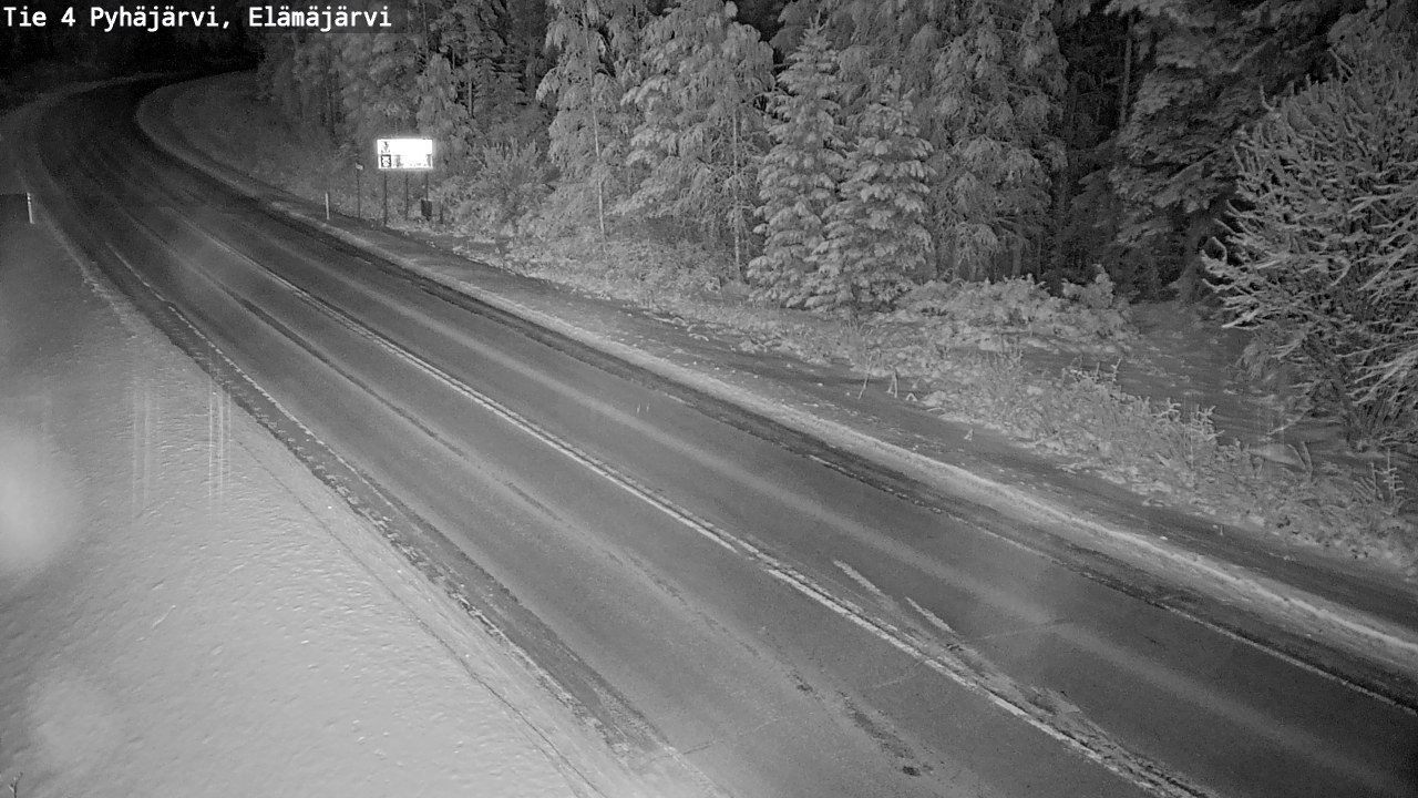 Weather Camera Image Road 4 Pyhäjärvi, Elämäjärvi, Pyhäjärvi, Pohjois-Pohjanmaa