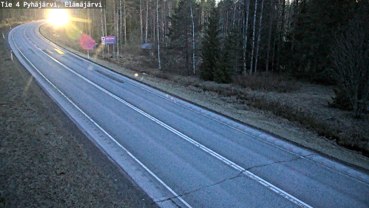 Weather Camera Image Road 4 Pyhäjärvi, Elämäjärvi, Pyhäjärvi, Pohjois-Pohjanmaa