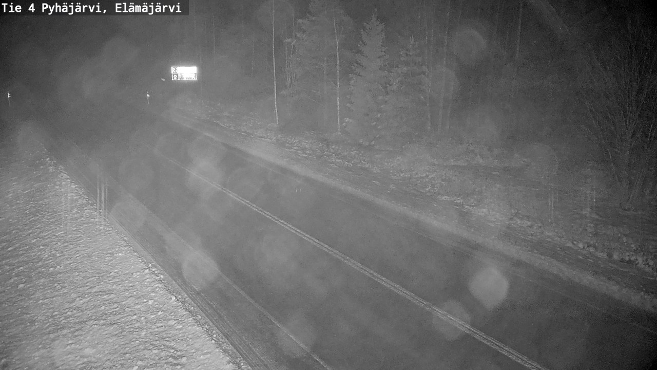 Weather Camera Image Road 4 Pyhäjärvi, Elämäjärvi, Pyhäjärvi, Pohjois-Pohjanmaa