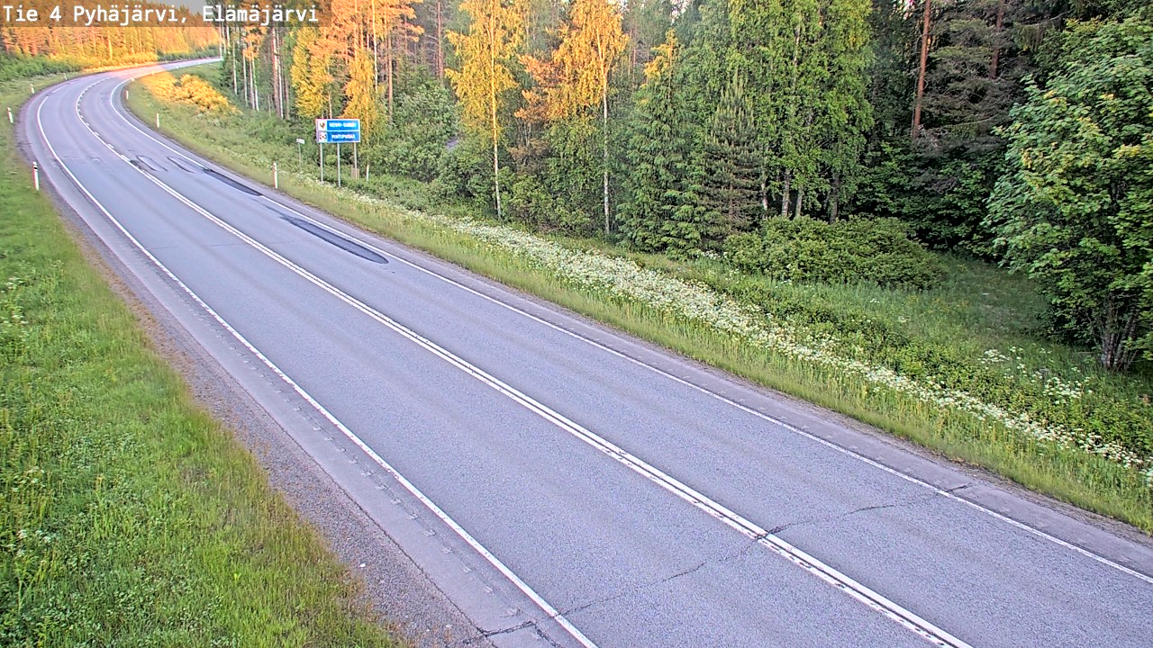 Weather Camera Image Road 4 Pyhäjärvi, Elämäjärvi, Pyhäjärvi, Pohjois-Pohjanmaa