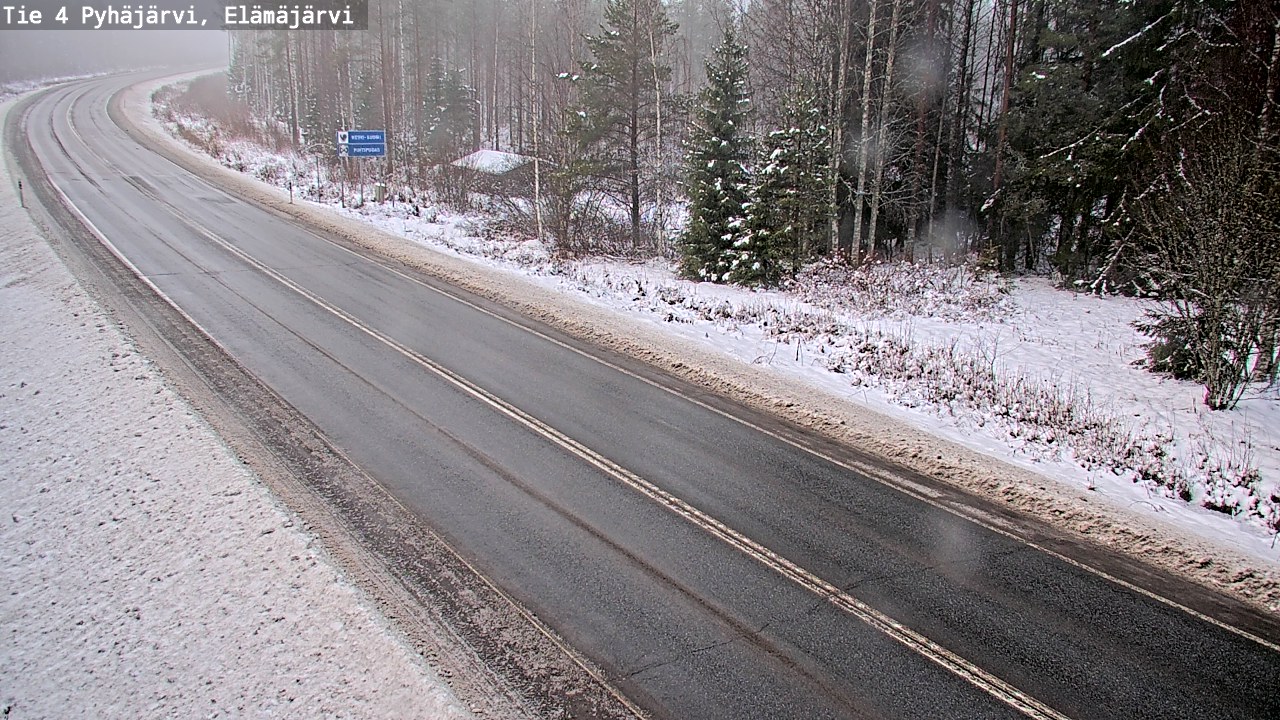 Weather Camera Image Road 4 Pyhäjärvi, Elämäjärvi, Pyhäjärvi, Pohjois-Pohjanmaa