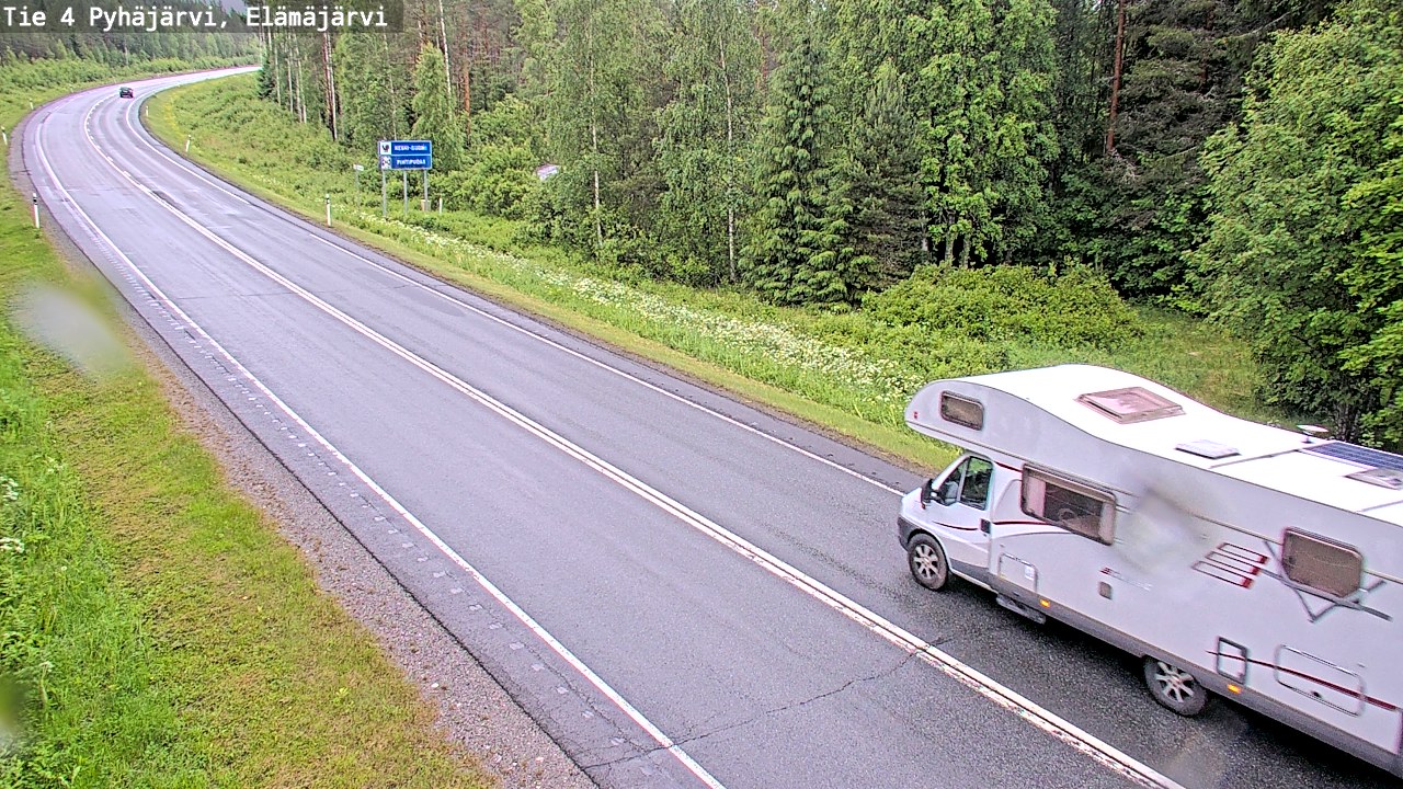 Weather Camera Image Väg 4 Pyhäjärvi, Elämäjärvi, Pyhäjärvi, Pohjois-Pohjanmaa