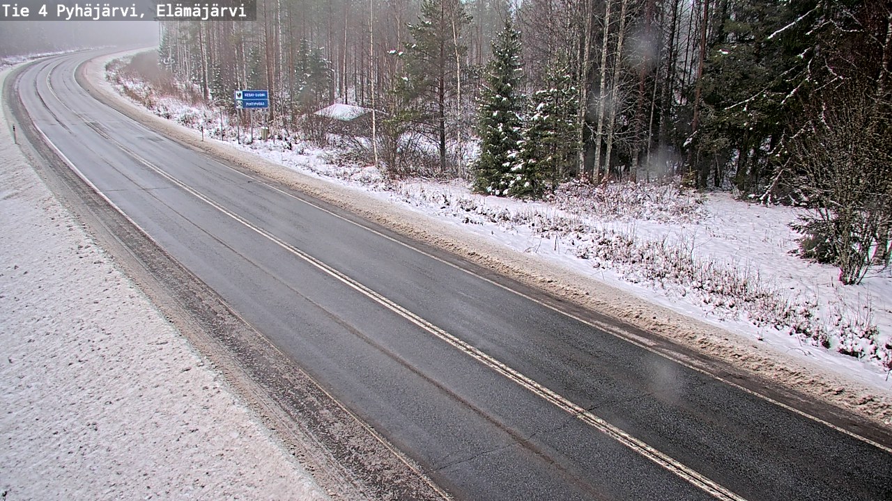 Weather Camera Image Road 4 Pyhäjärvi, Elämäjärvi, Pyhäjärvi, Pohjois-Pohjanmaa