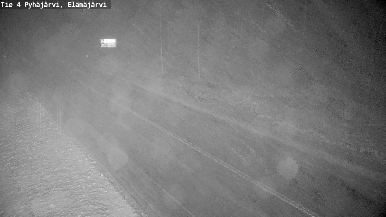 Weather Camera Image Road 4 Pyhäjärvi, Elämäjärvi, Pyhäjärvi, Pohjois-Pohjanmaa