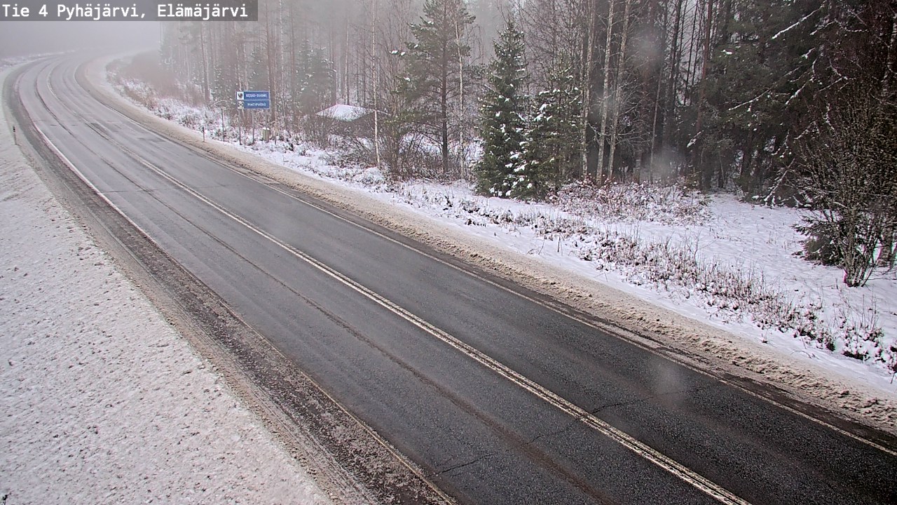 Weather Camera Image Road 4 Pyhäjärvi, Elämäjärvi, Pyhäjärvi, Pohjois-Pohjanmaa