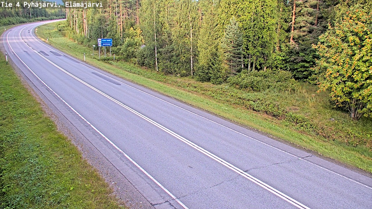 Weather Camera Image Road 4 Pyhäjärvi, Elämäjärvi, Pyhäjärvi, Pohjois-Pohjanmaa