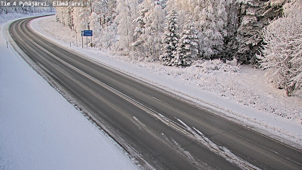 Weather Camera Image Road 4 Pyhäjärvi, Elämäjärvi, Pyhäjärvi, Pohjois-Pohjanmaa