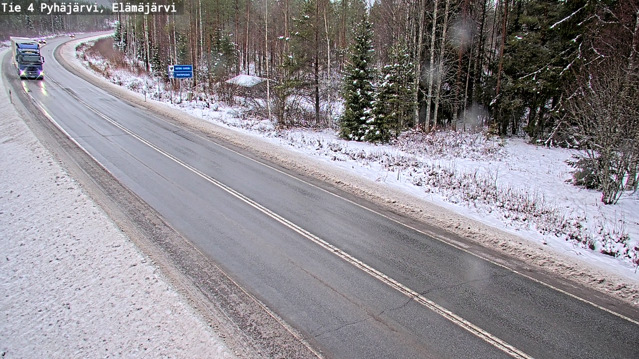 Weather Camera Image Road 4 Pyhäjärvi, Elämäjärvi, Pyhäjärvi, Pohjois-Pohjanmaa