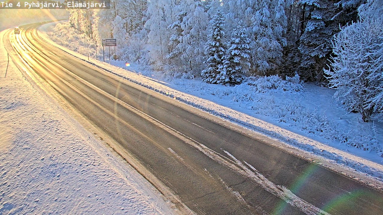 Weather Camera Image Road 4 Pyhäjärvi, Elämäjärvi, Pyhäjärvi, Pohjois-Pohjanmaa