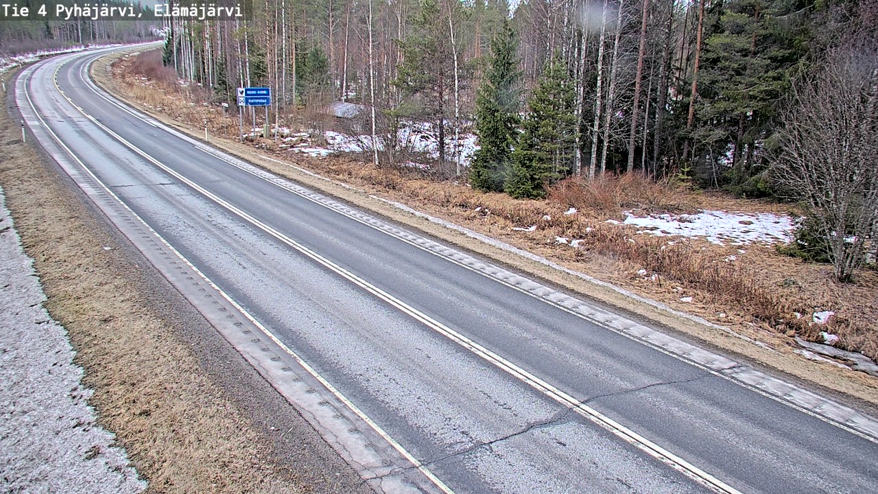 Weather Camera Image Road 4 Pyhäjärvi, Elämäjärvi, Pyhäjärvi, Pohjois-Pohjanmaa