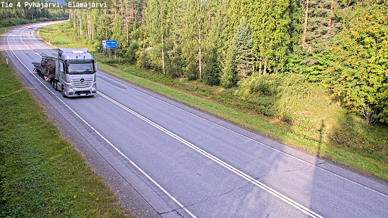 Weather Camera Image Väg 4 Pyhäjärvi, Elämäjärvi, Pyhäjärvi, Pohjois-Pohjanmaa