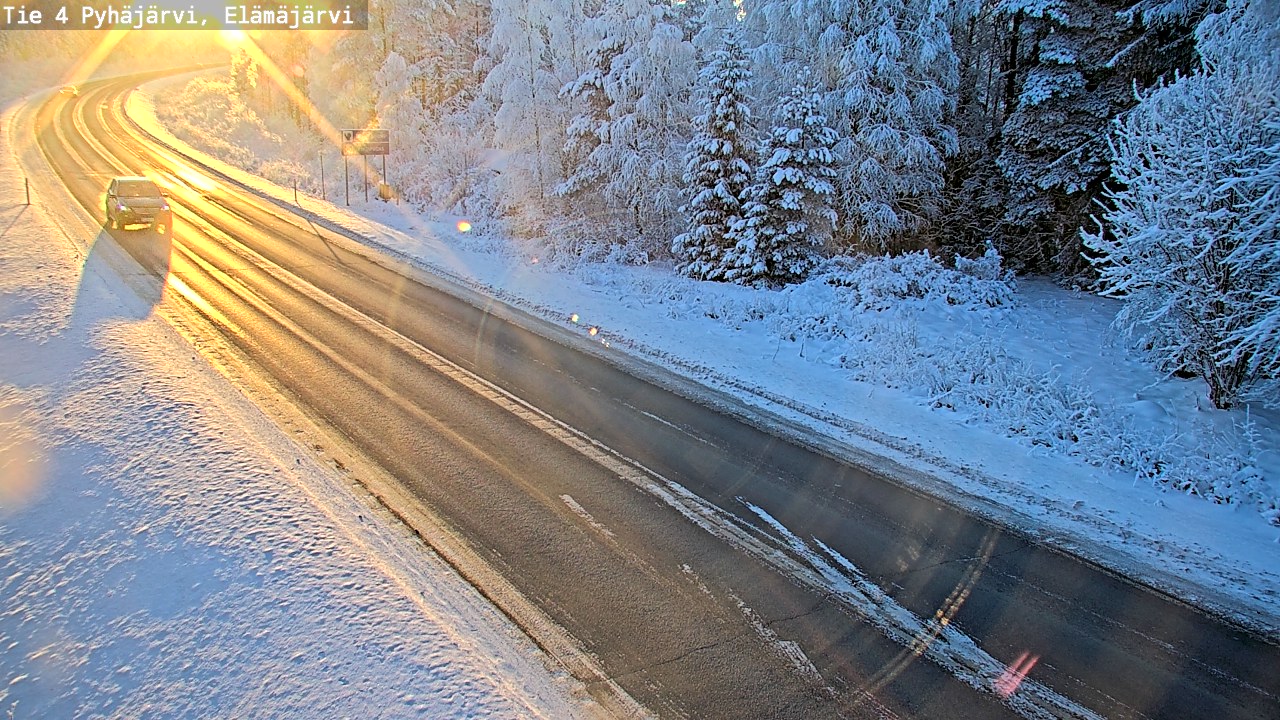 Weather Camera Image Road 4 Pyhäjärvi, Elämäjärvi, Pyhäjärvi, Pohjois-Pohjanmaa