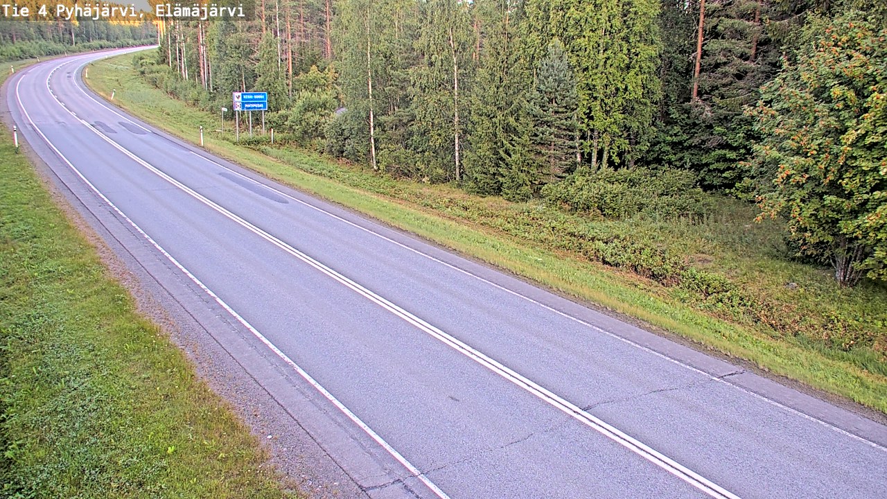 Weather Camera Image Road 4 Pyhäjärvi, Elämäjärvi, Pyhäjärvi, Pohjois-Pohjanmaa