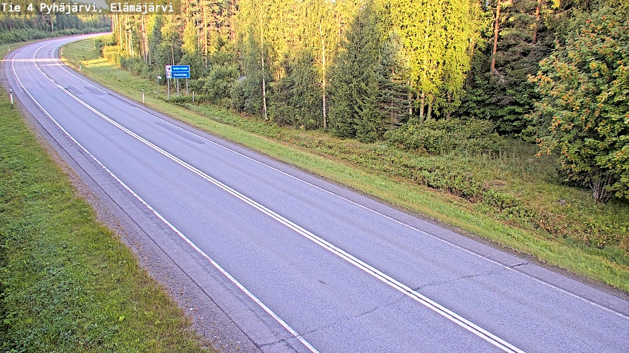 Weather Camera Image Road 4 Pyhäjärvi, Elämäjärvi, Pyhäjärvi, Pohjois-Pohjanmaa