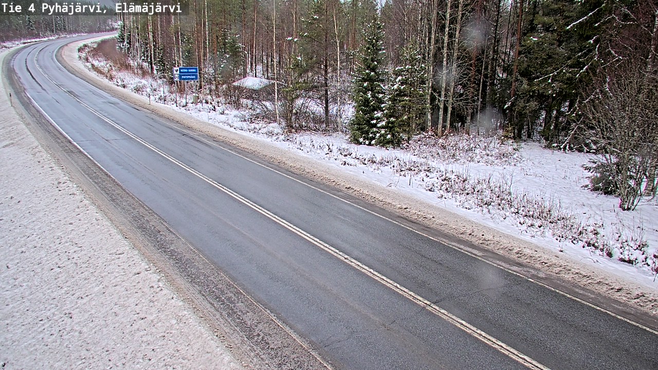 Weather Camera Image Road 4 Pyhäjärvi, Elämäjärvi, Pyhäjärvi, Pohjois-Pohjanmaa
