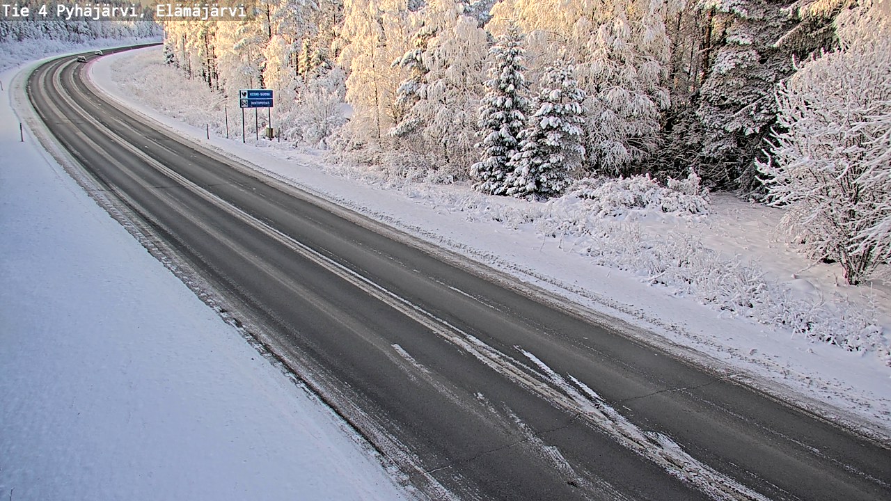 Weather Camera Image Road 4 Pyhäjärvi, Elämäjärvi, Pyhäjärvi, Pohjois-Pohjanmaa