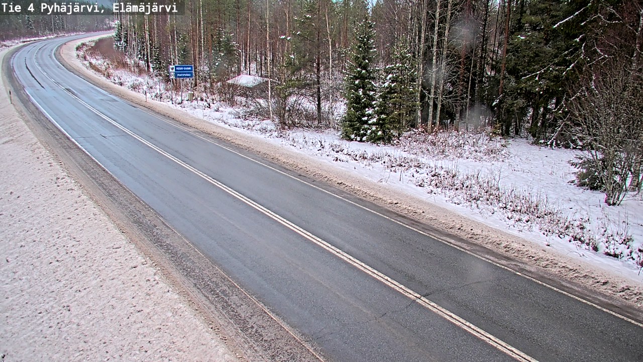 Weather Camera Image Väg 4 Pyhäjärvi, Elämäjärvi, Pyhäjärvi, Pohjois-Pohjanmaa