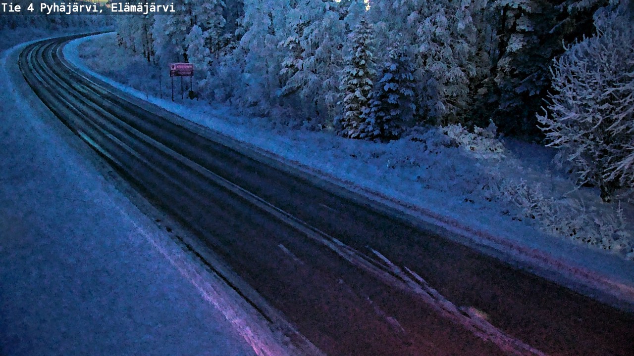 Weather Camera Image Road 4 Pyhäjärvi, Elämäjärvi, Pyhäjärvi, Pohjois-Pohjanmaa