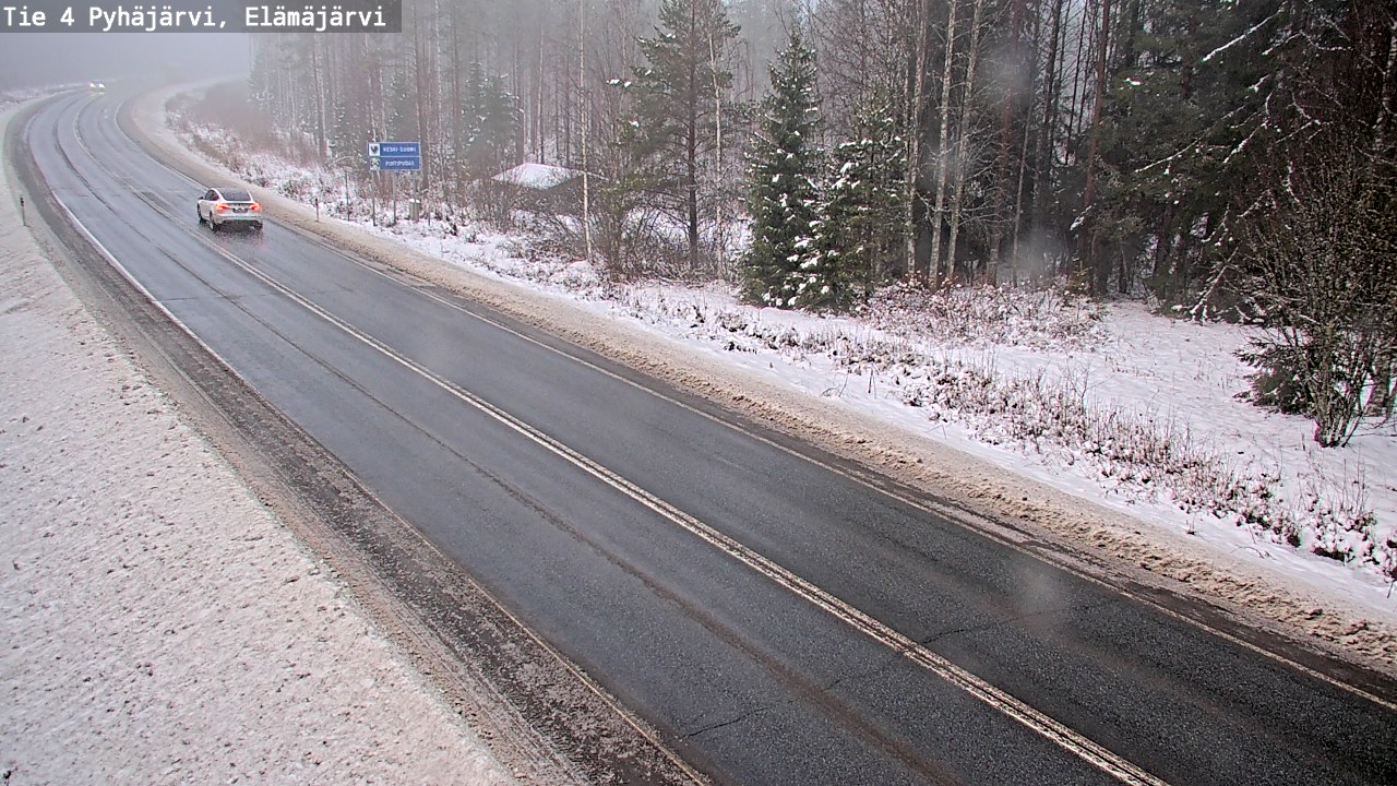 Weather Camera Image Road 4 Pyhäjärvi, Elämäjärvi, Pyhäjärvi, Pohjois-Pohjanmaa