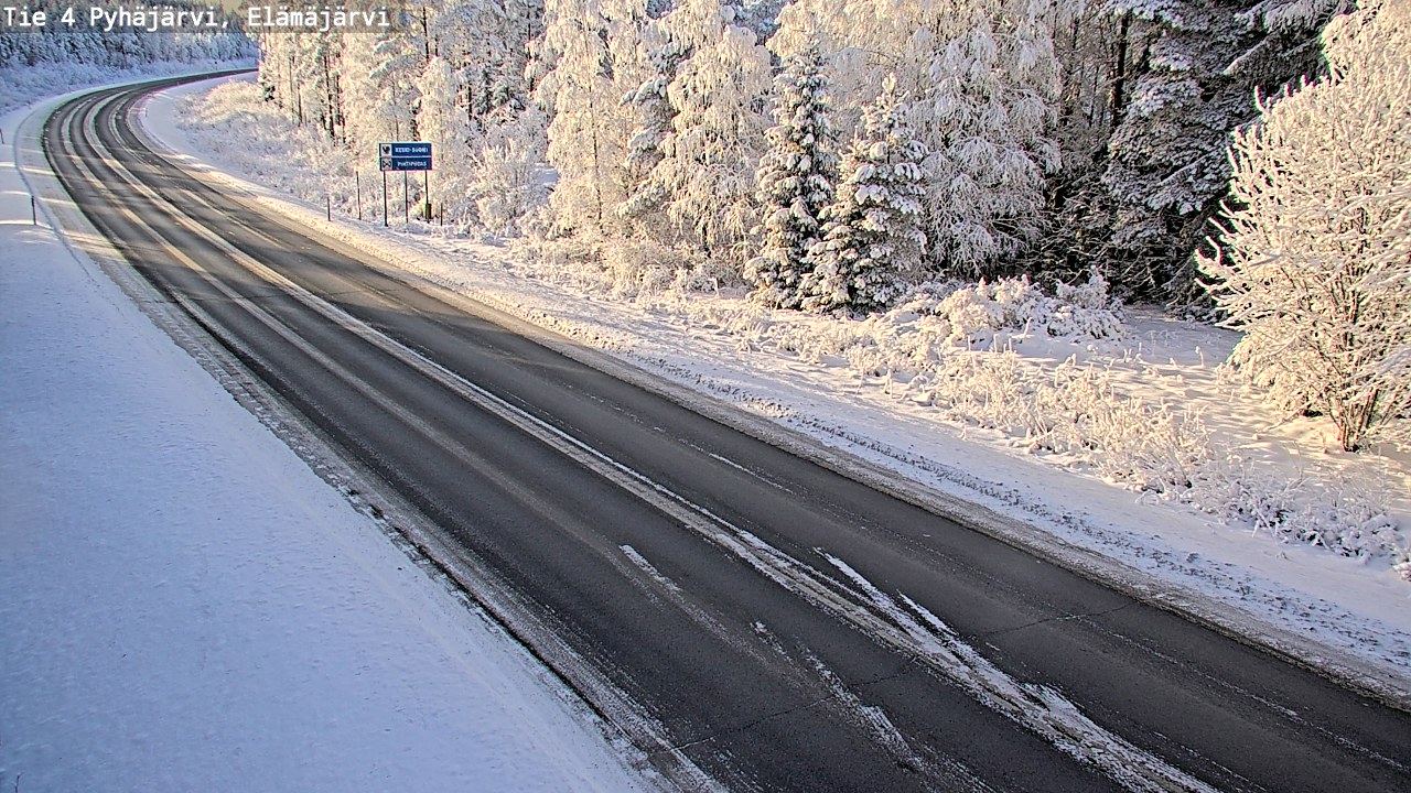 Weather Camera Image Road 4 Pyhäjärvi, Elämäjärvi, Pyhäjärvi, Pohjois-Pohjanmaa