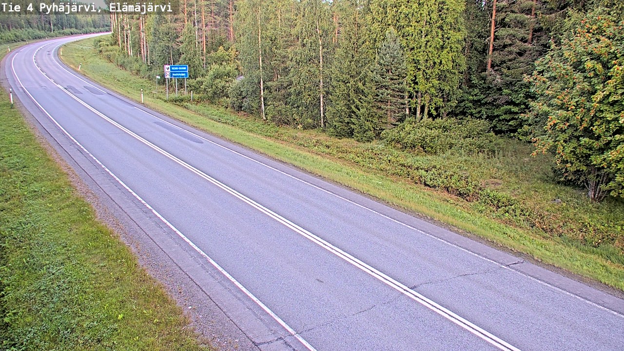 Weather Camera Image Road 4 Pyhäjärvi, Elämäjärvi, Pyhäjärvi, Pohjois-Pohjanmaa