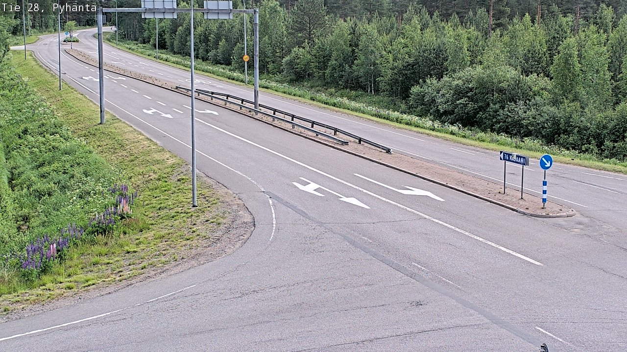 Weather Camera Image Väg 28 Pyhäntä, Pyhäntä, Pohjois-Pohjanmaa