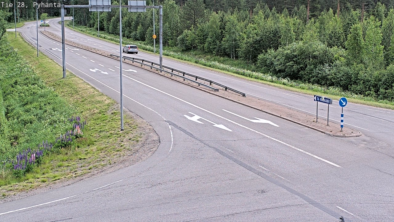 Weather Camera Image Väg 28 Pyhäntä, Pyhäntä, Pohjois-Pohjanmaa