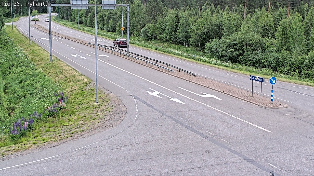 Weather Camera Image Väg 28 Pyhäntä, Pyhäntä, Pohjois-Pohjanmaa