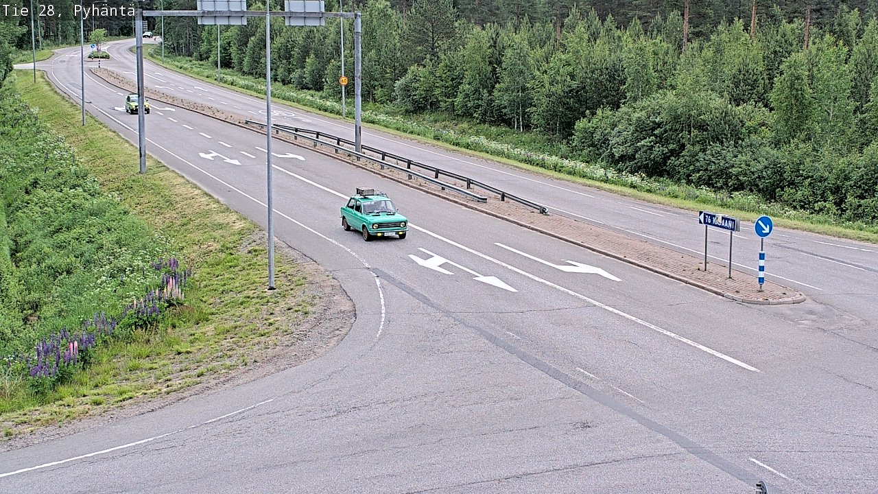 Weather Camera Image Väg 28 Pyhäntä, Pyhäntä, Pohjois-Pohjanmaa
