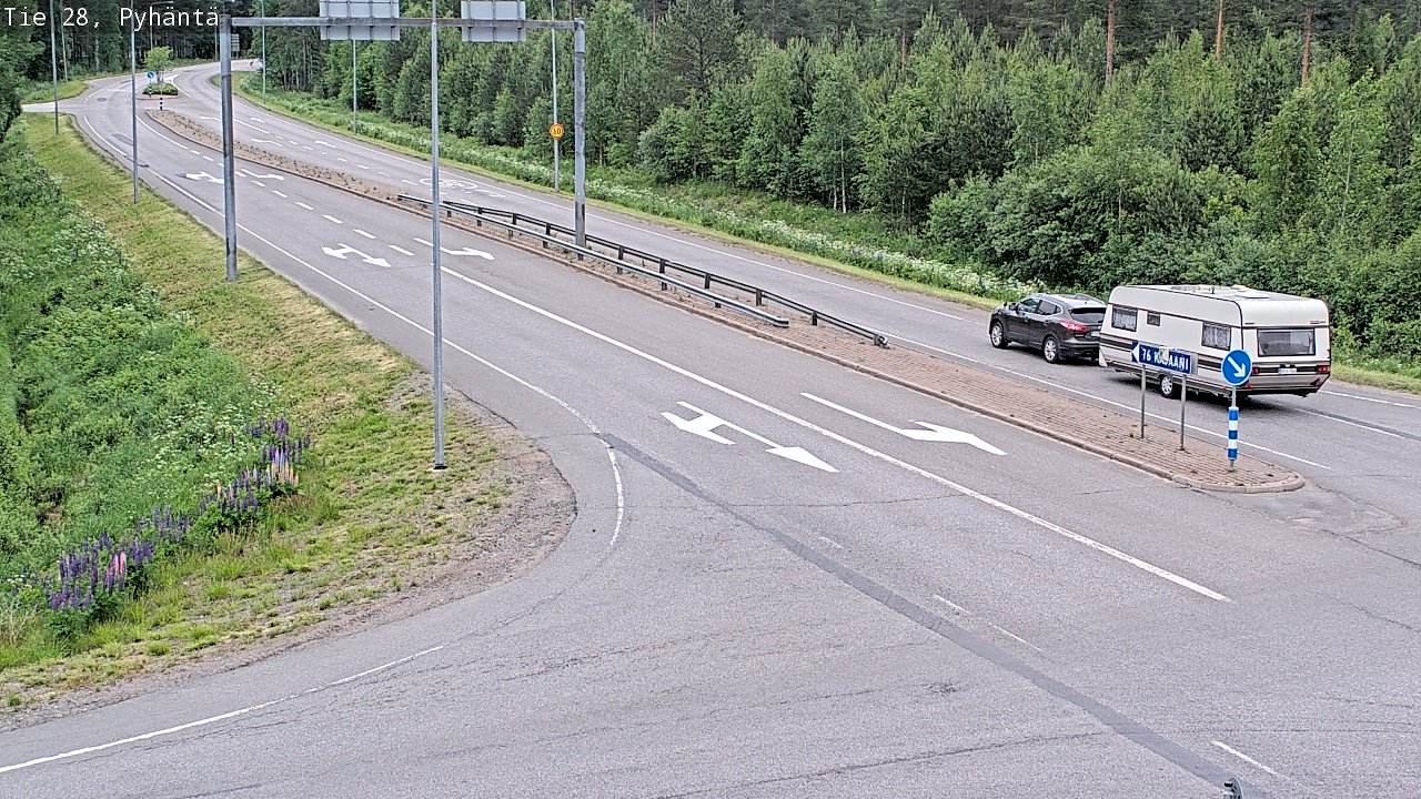 Weather Camera Image Väg 28 Pyhäntä, Pyhäntä, Pohjois-Pohjanmaa