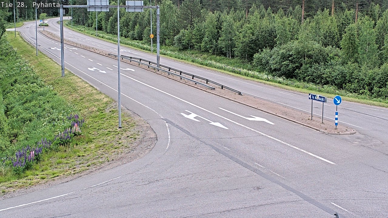 Weather Camera Image Väg 28 Pyhäntä, Pyhäntä, Pohjois-Pohjanmaa