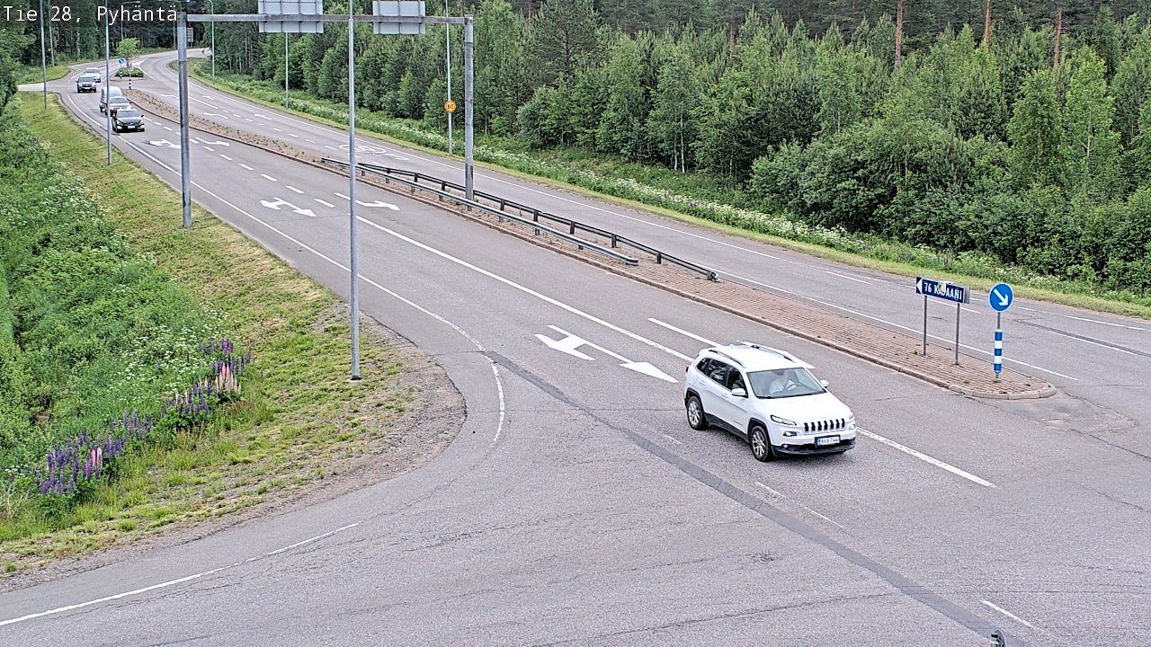 Weather Camera Image Väg 28 Pyhäntä, Pyhäntä, Pohjois-Pohjanmaa