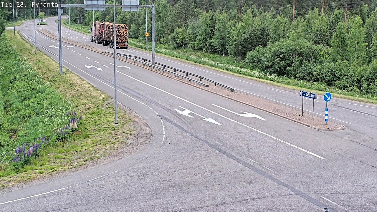 Kelikamerat Kuva Tie 28 Pyhäntä, Pyhäntä, Pohjois-Pohjanmaa