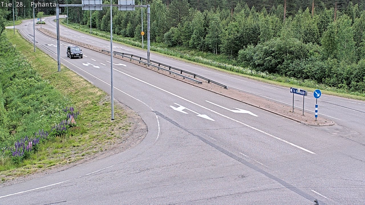 Weather Camera Image Väg 28 Pyhäntä, Pyhäntä, Pohjois-Pohjanmaa