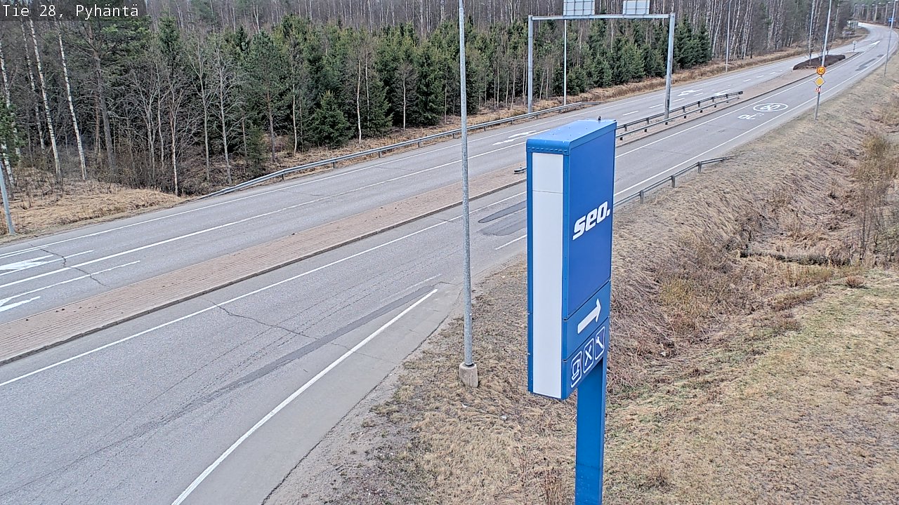 Weather Camera Image Väg 28 Pyhäntä, Pyhäntä, Pohjois-Pohjanmaa