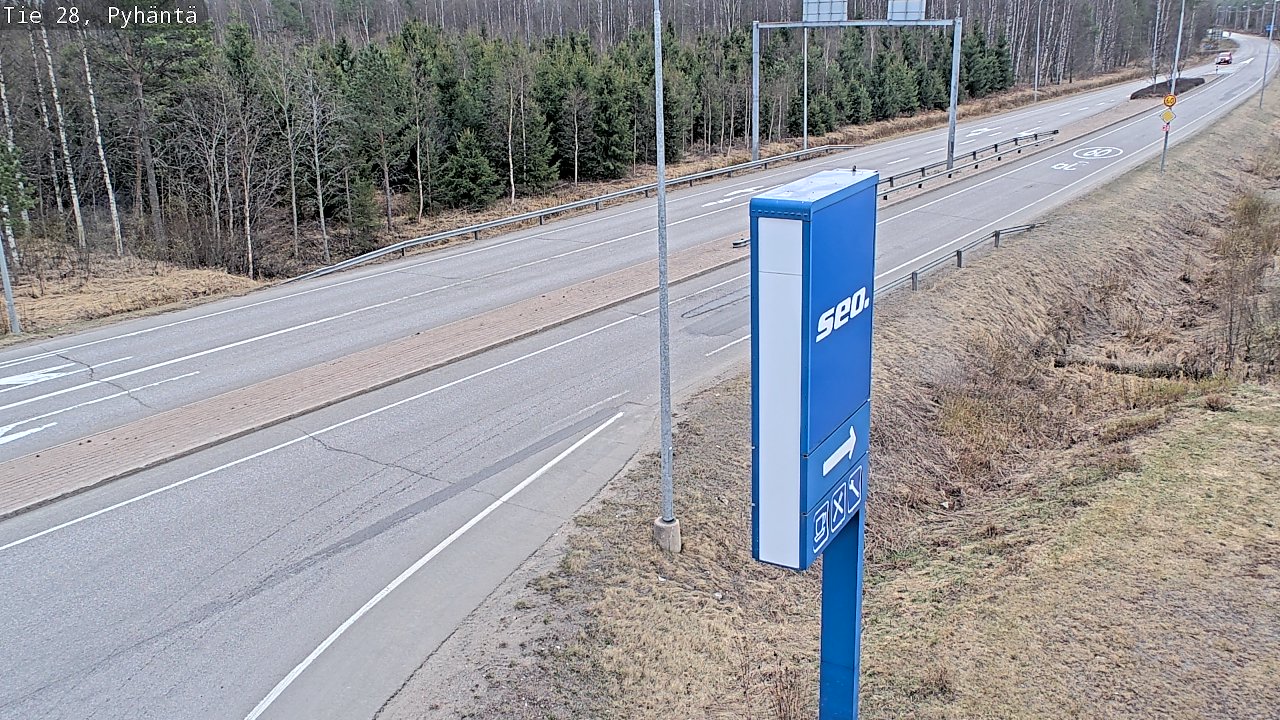 Weather Camera Image Väg 28 Pyhäntä, Pyhäntä, Pohjois-Pohjanmaa